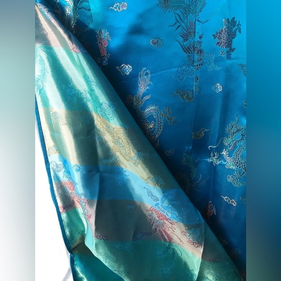 🐉 STUNNING *NEW* TURQUOISE CHINESE CHEONGSHAM QIPAO DRESS 👗 SIZE MED US SZ 2 - Picture 5 of 14